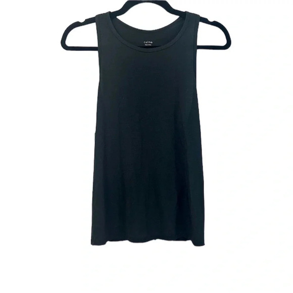 Johnny Was Calme Ease Black Racerback Tank Ruche Back Size L NWT - Picture 1 of 9